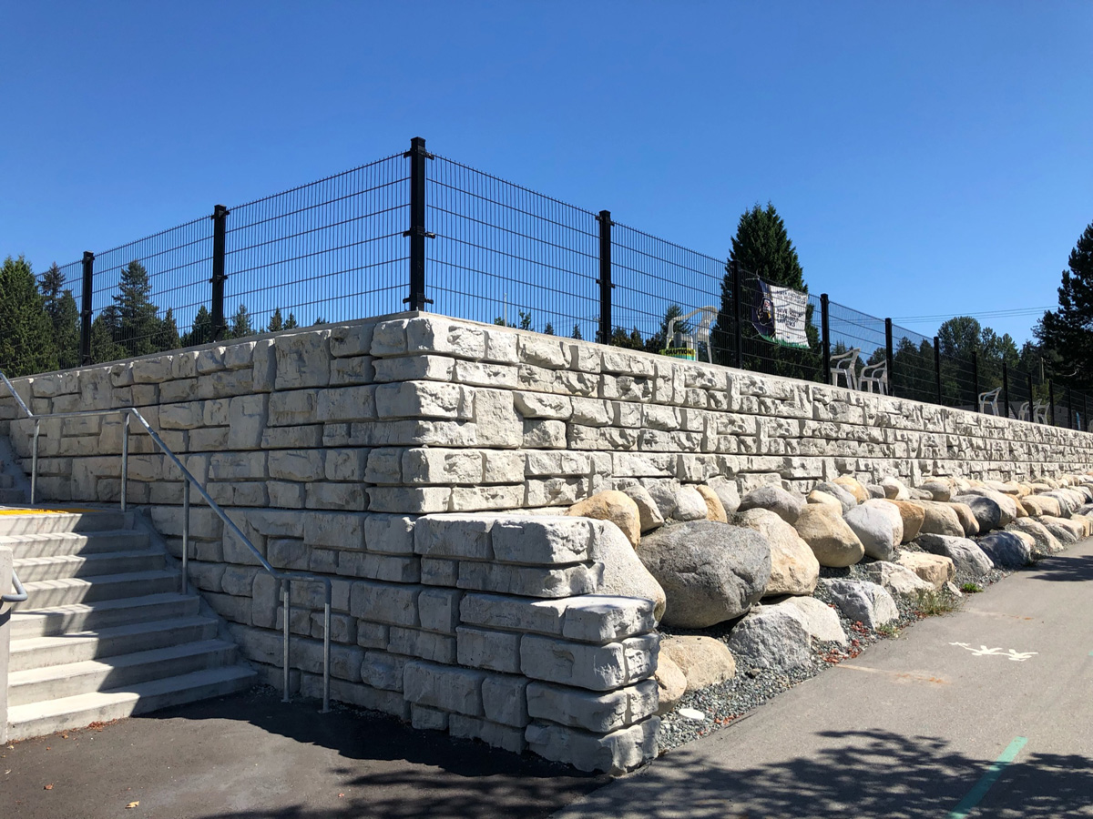 north vancouver lawn bowling precast concrete retaining wall